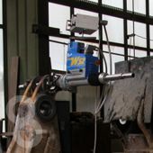 Reparatur an der Klappe eines Hochlöffels 