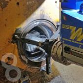 Lagerung für den Knickgelenkblock an eines O&K Dumpers